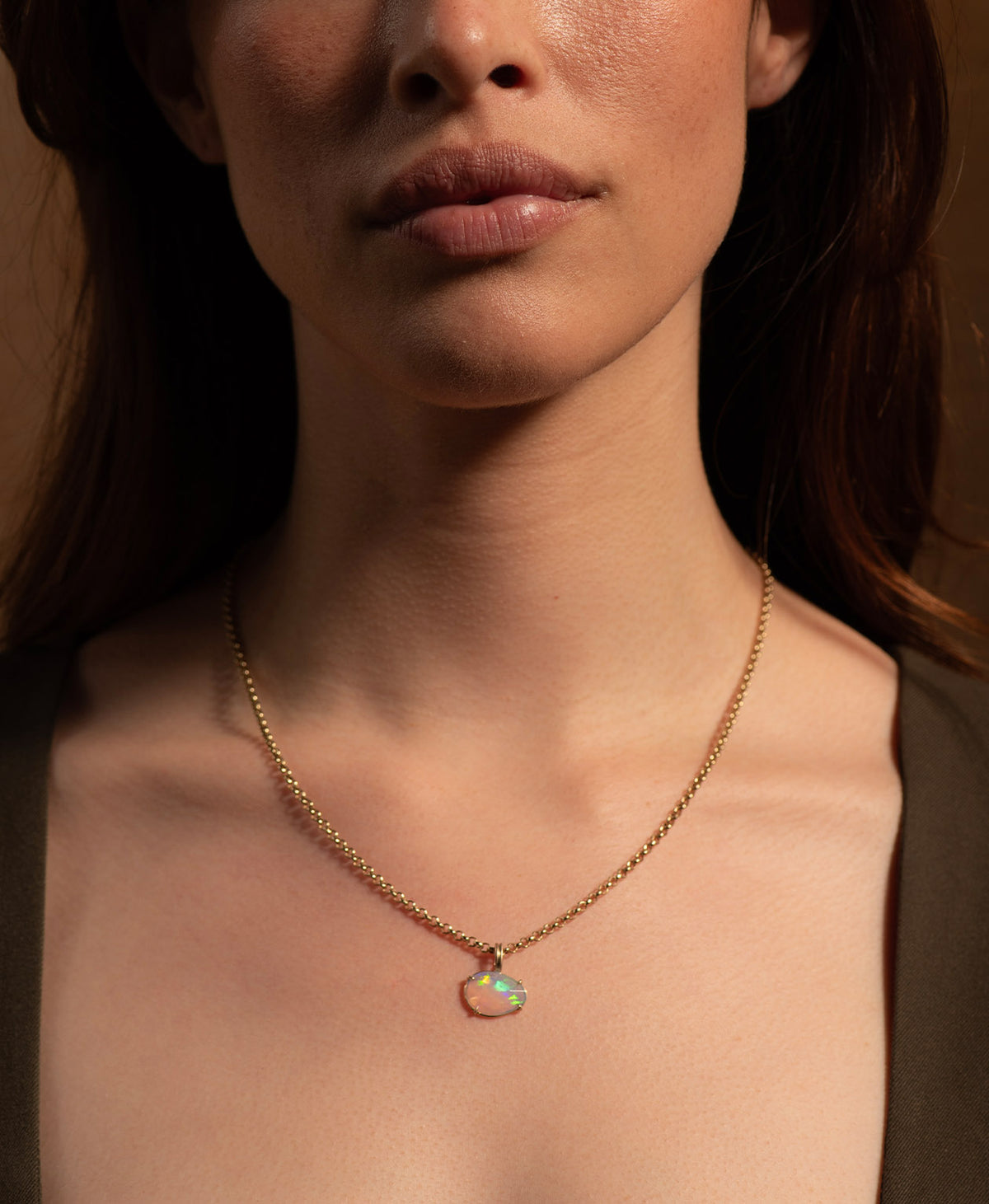 One of a Kind Charm 528 - 9k Yellow Gold, Opal