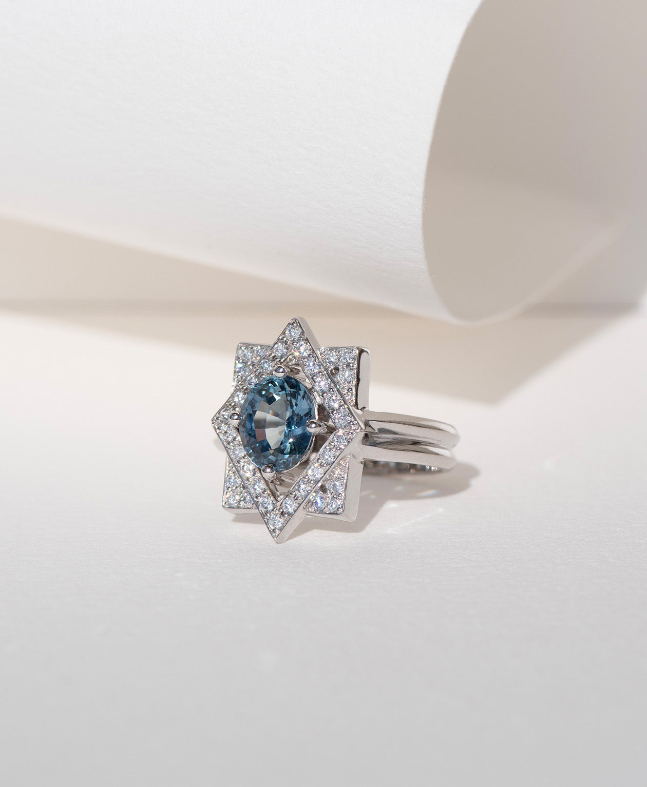 One of a Kind 433 - 18k White Gold, Blue Sapphire