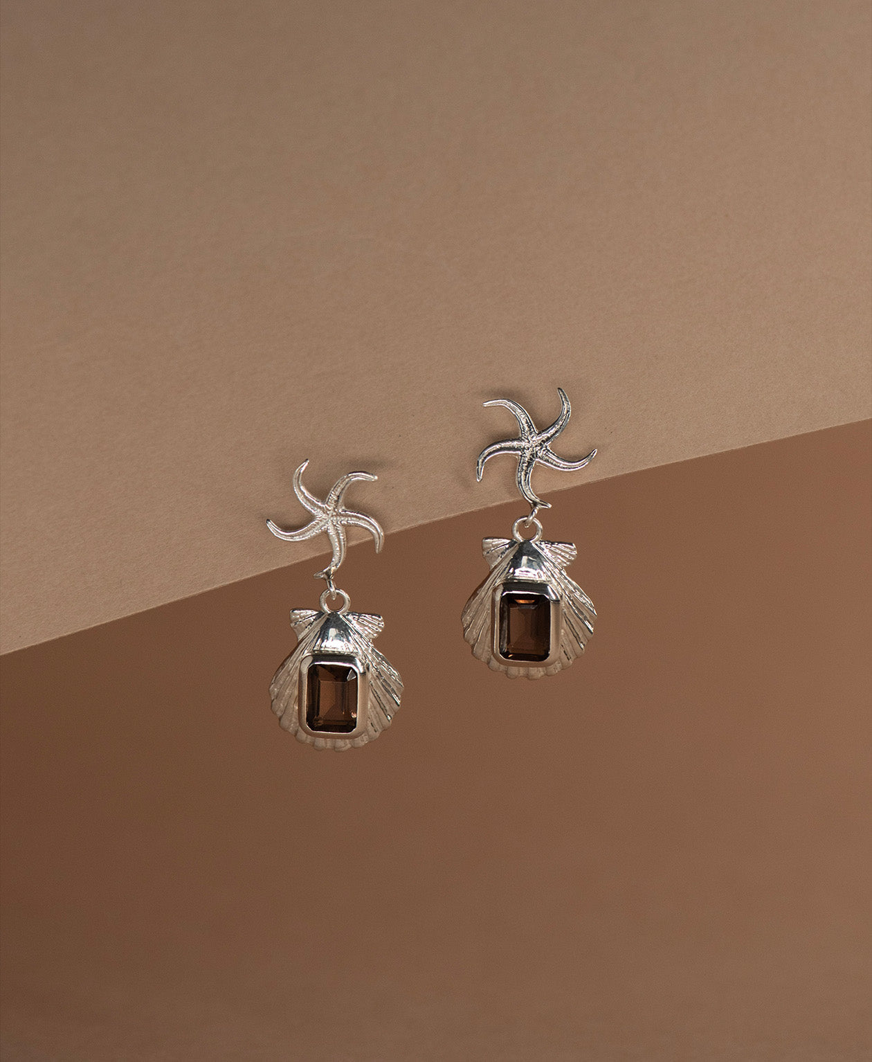 Alara Earrings - 925 Sterling Silver, Smoky Quartz | Zoë & Morgan UK