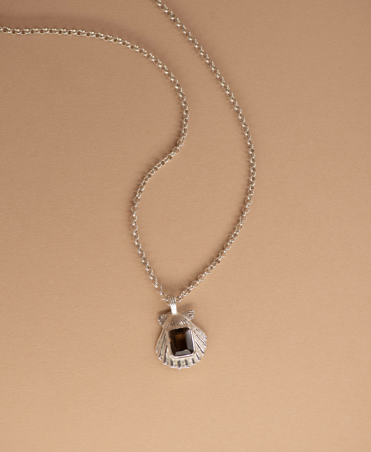 Alara Necklace - 925 Sterling Silver, Smoky Quartz