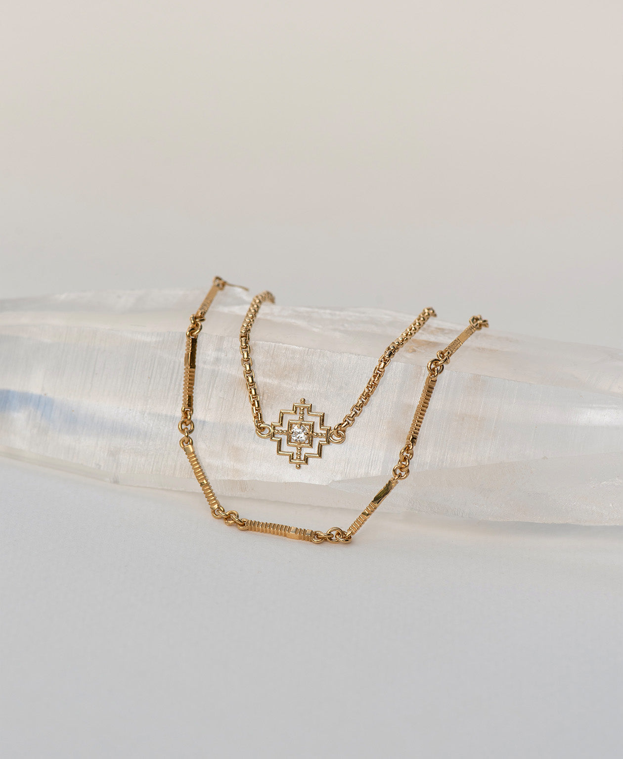 Ameena Bracelet & Centred Bracelet Gift Set - 22k Gold Vermeil