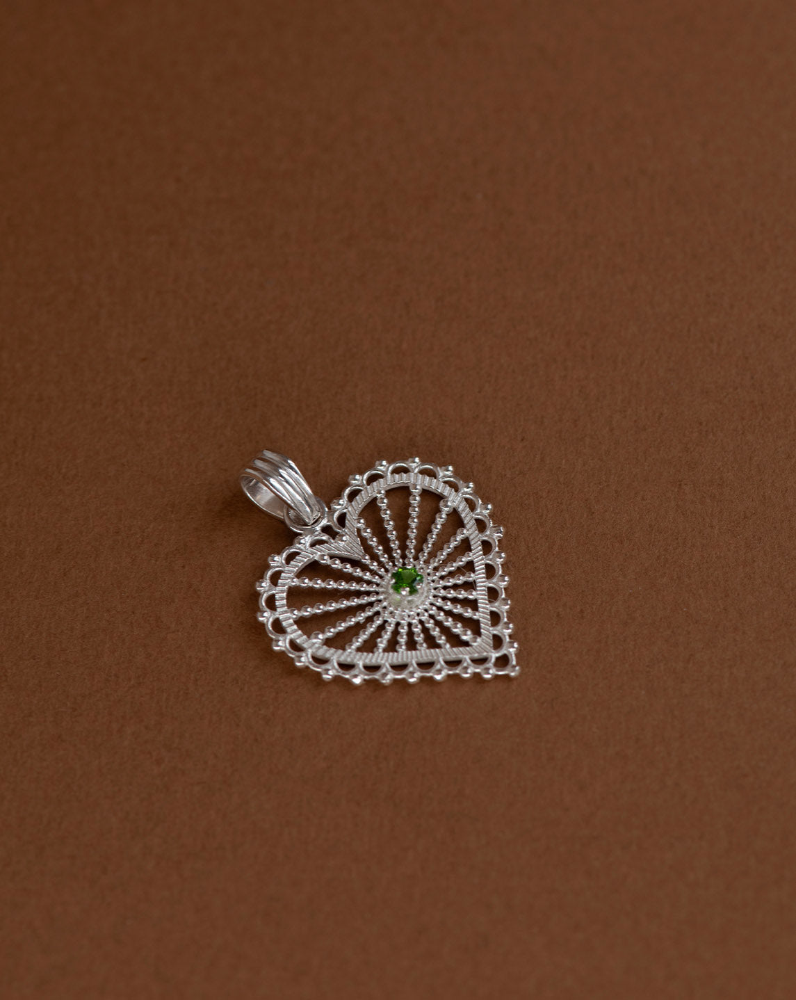 Amor Charm - 925 Sterling Silver, Chrome Diopside