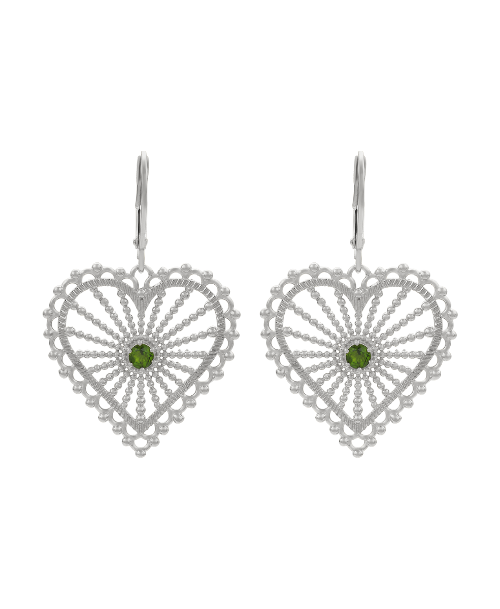 Amor Earrings - 925 Sterling Silver, Chrome Diopside