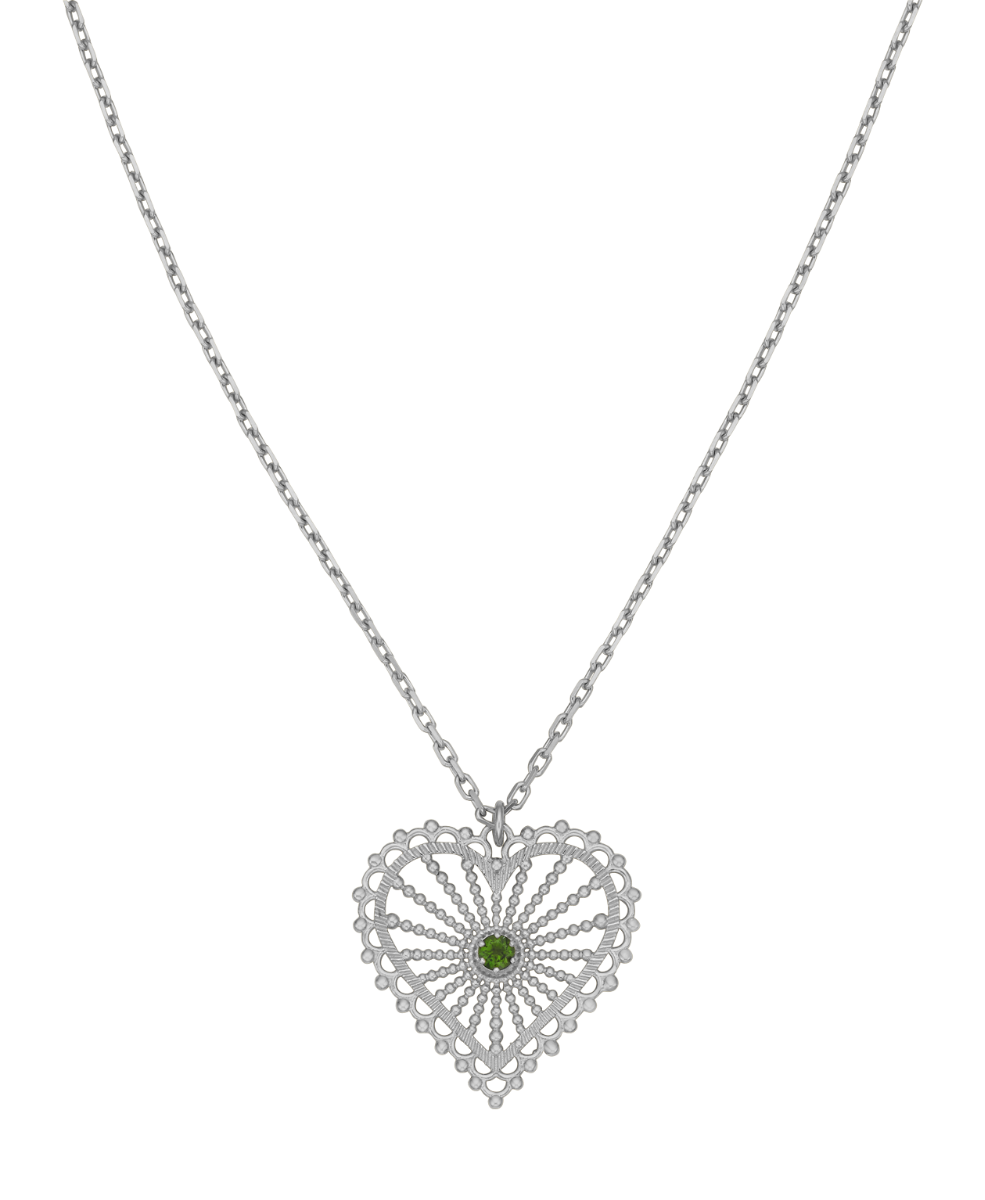 Amor Necklace - 925 Sterling Silver, Chrome Diopside