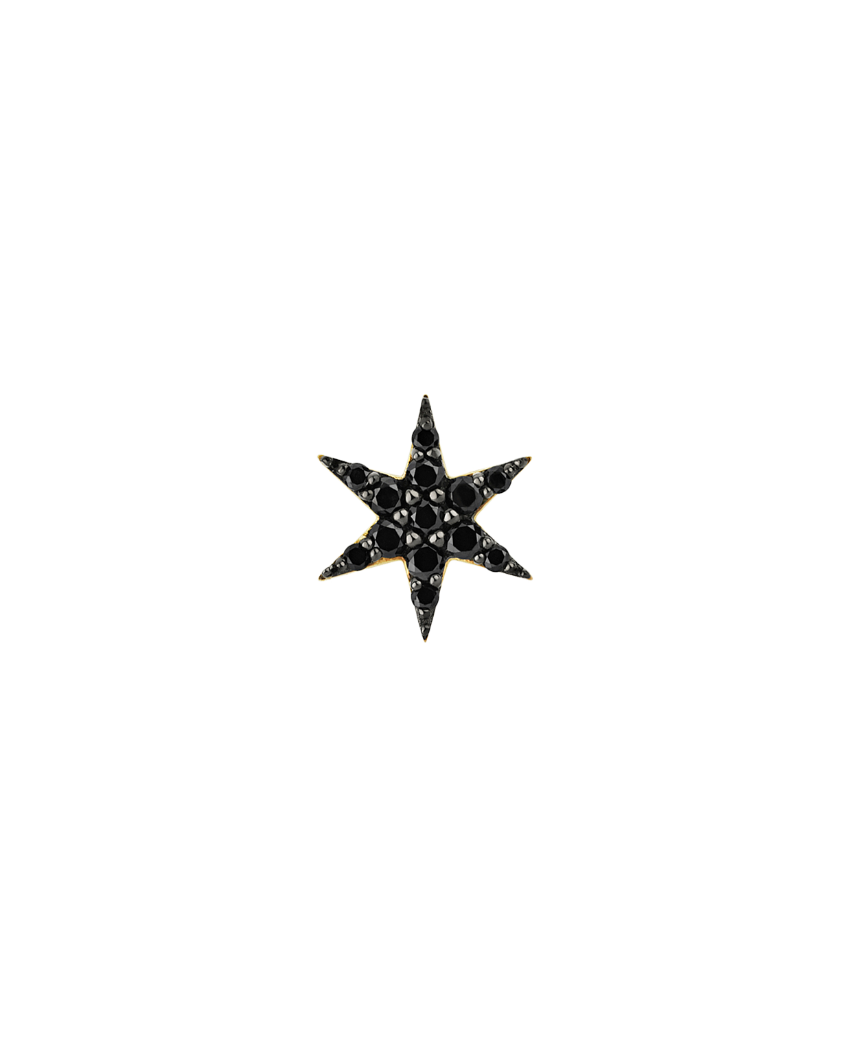 Mini Anahata Single Stud - 9k Yellow Gold, Black Diamond