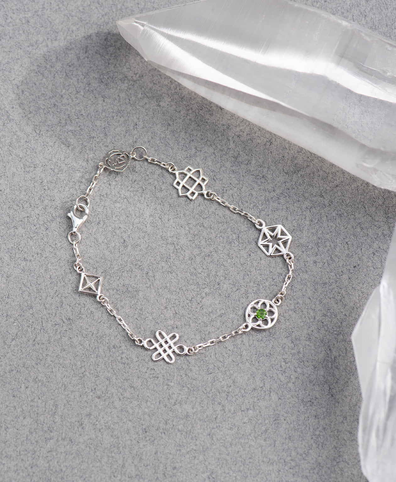 Aura Bracelet - 925 Sterling Silver, Chrome Diopside