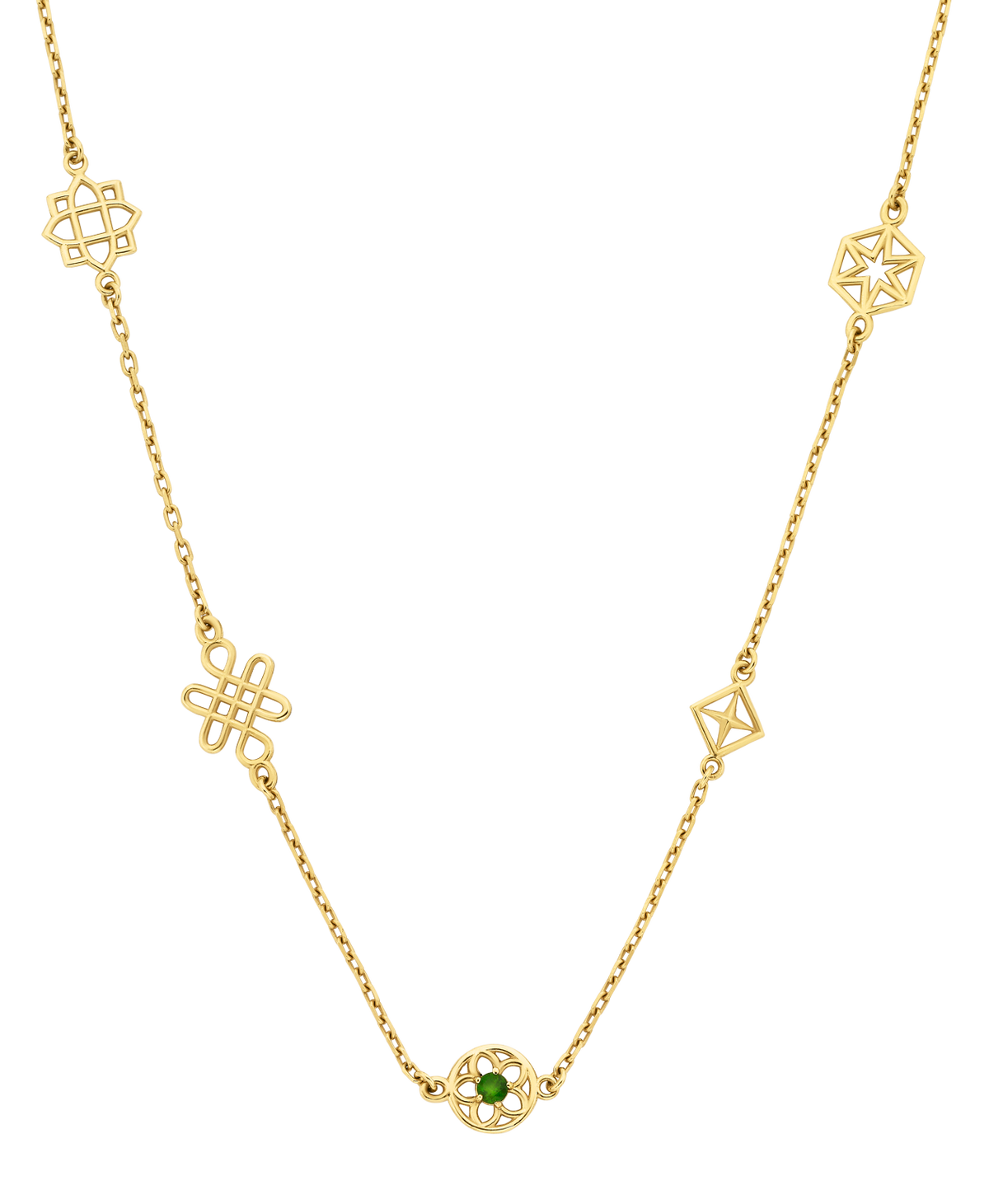 Aura Necklace - 22k Gold Vermeil, Chrome Diopside | Zoë & Morgan UK