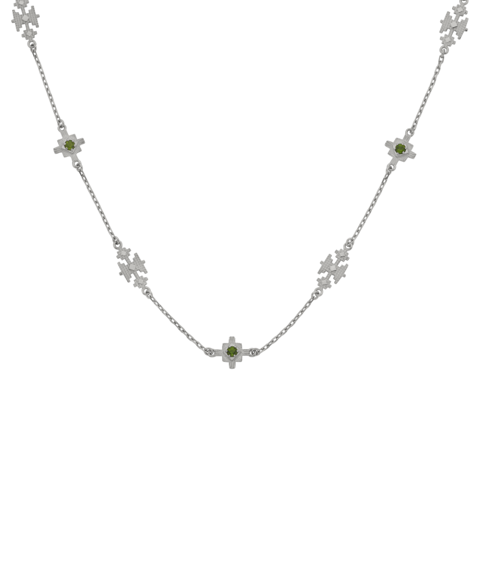 Ayllu Necklace - 925 Sterling Silver, Chrome Diopside