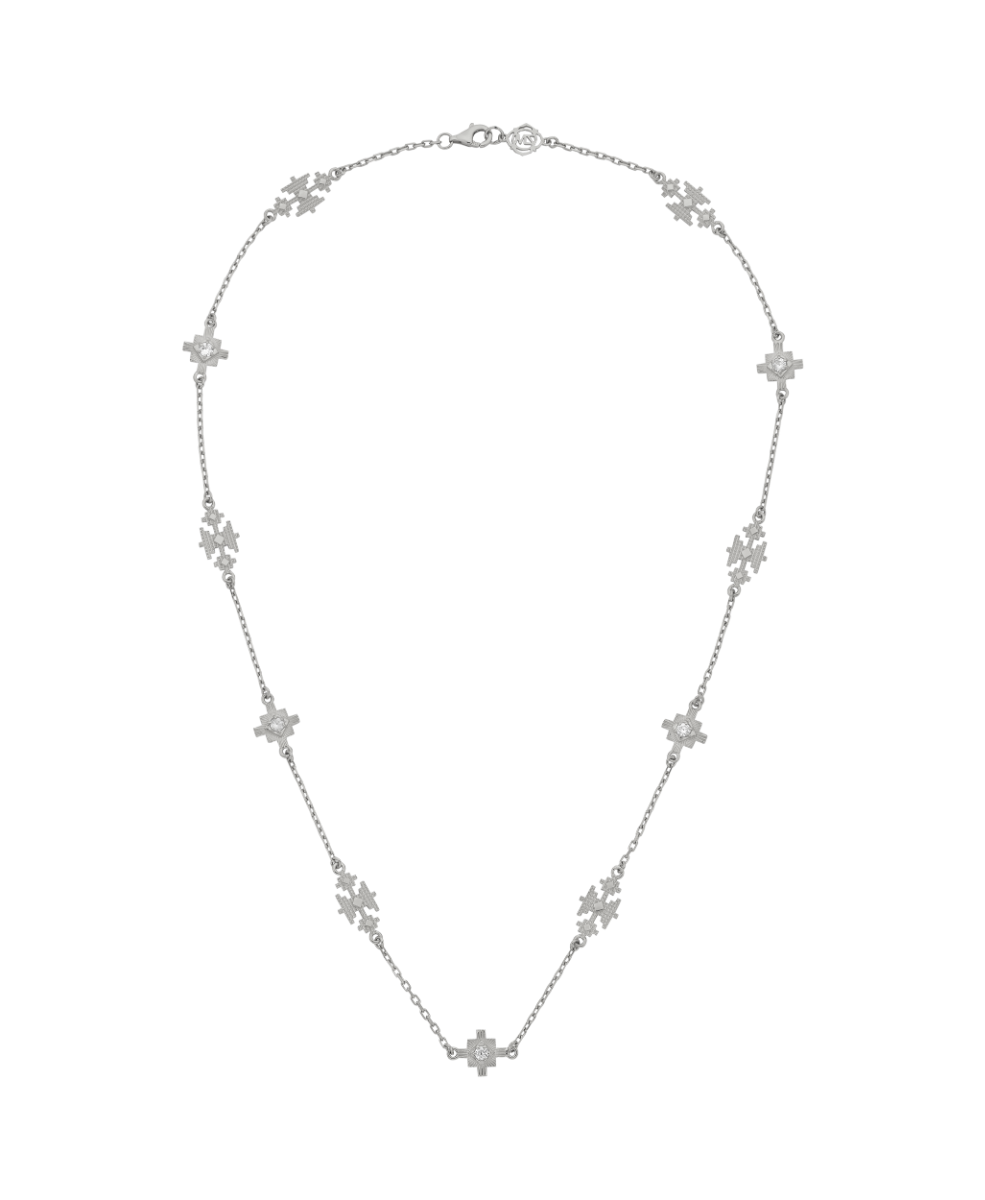 Ayllu Necklace - 925 Sterling Silver, White Zircon