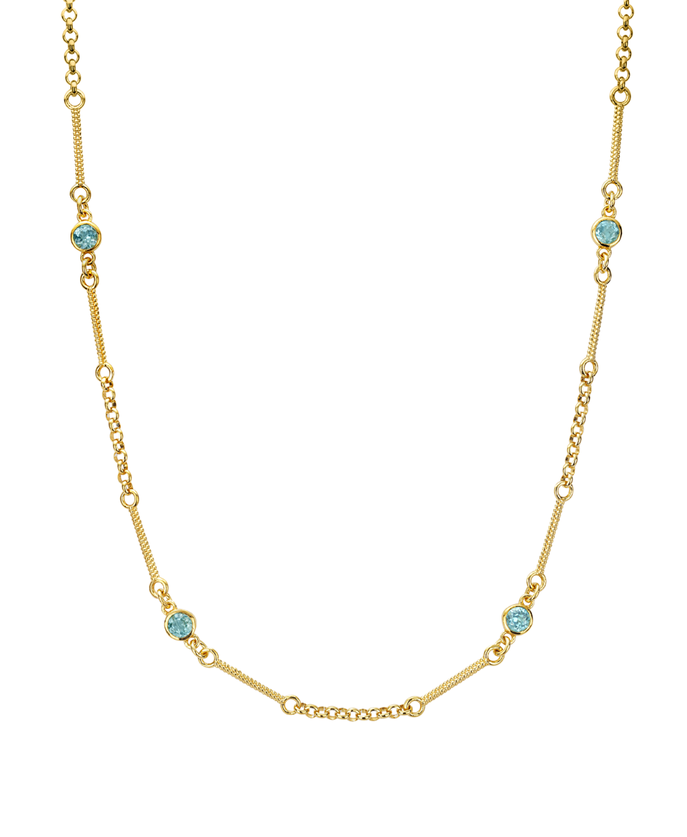 Azalea Necklace - 22k Gold Vermeil, Blue Apatite