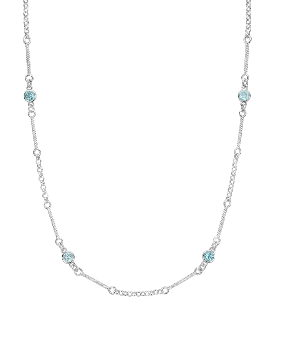 Azalea Necklace - 925 Sterling Silver, Blue Apatite