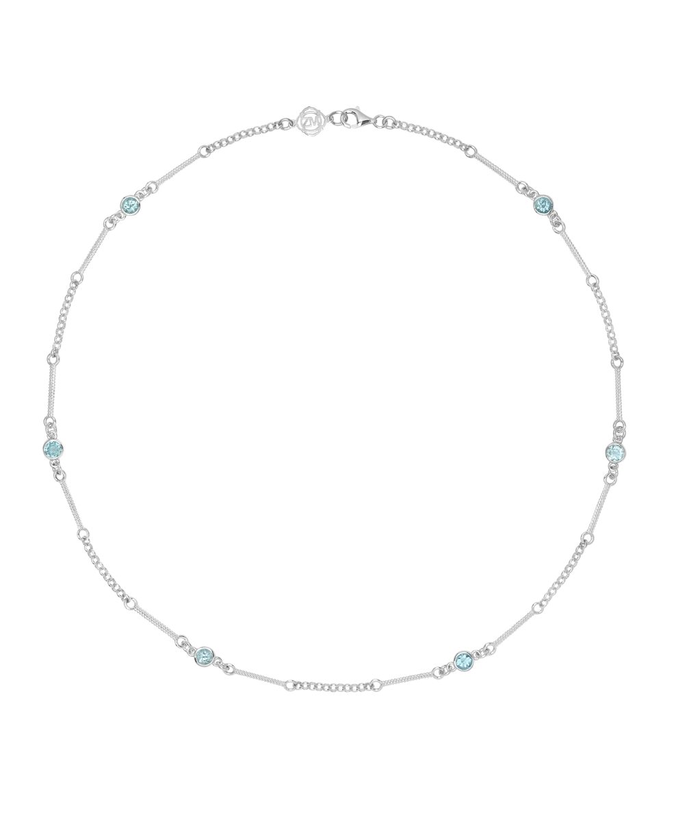 Azalea Necklace - 925 Sterling Silver, Blue Apatite