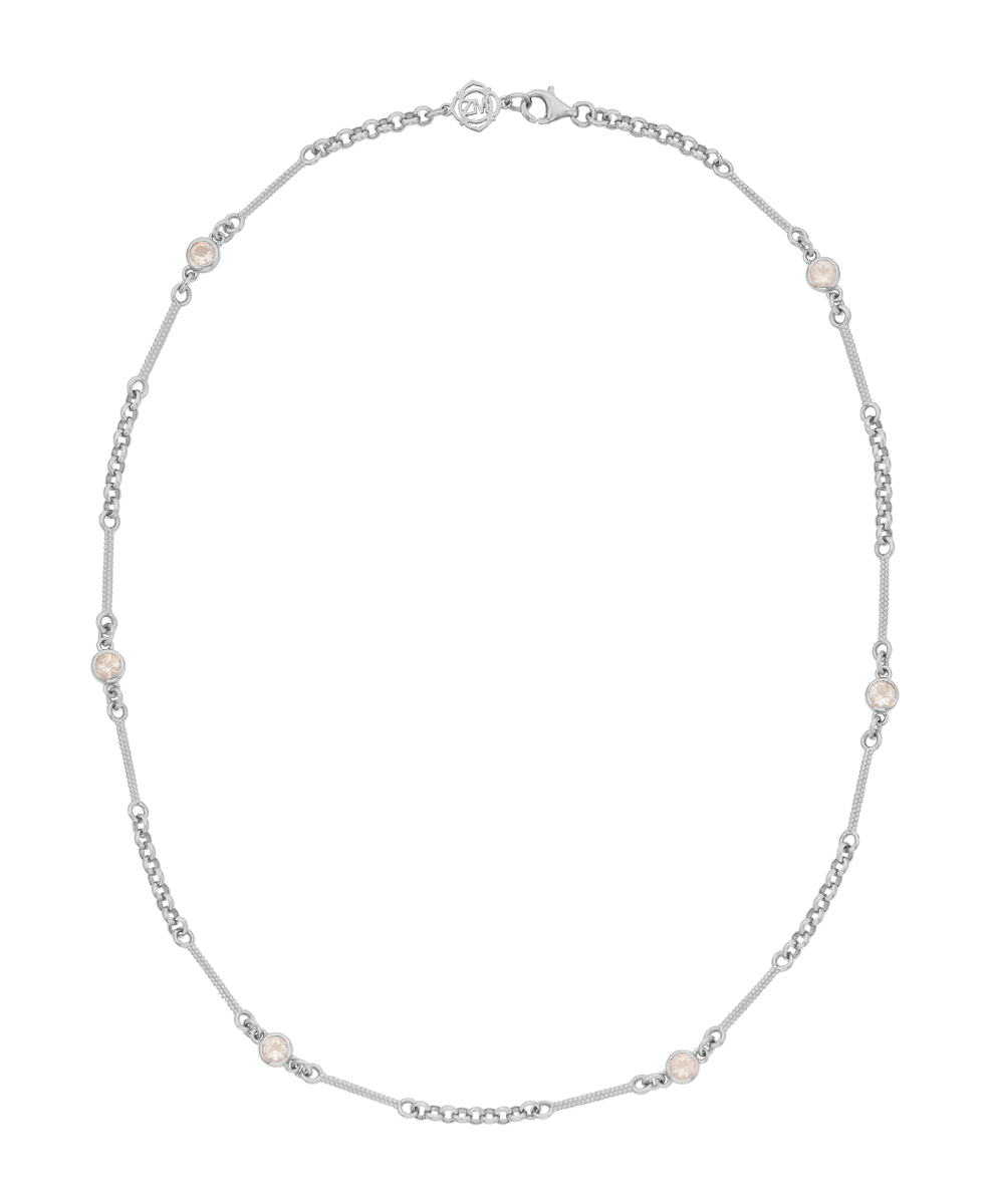 Azalea Necklace - 925 Sterling Silver, Rose Quartz