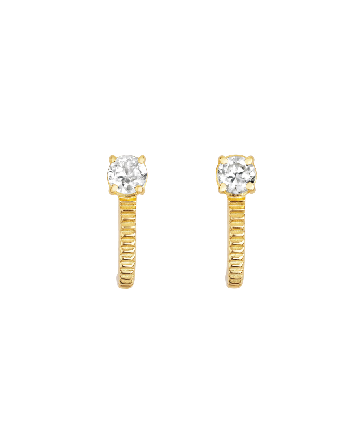 Bianca Earrings - 22k Gold Vermeil, White Zircon