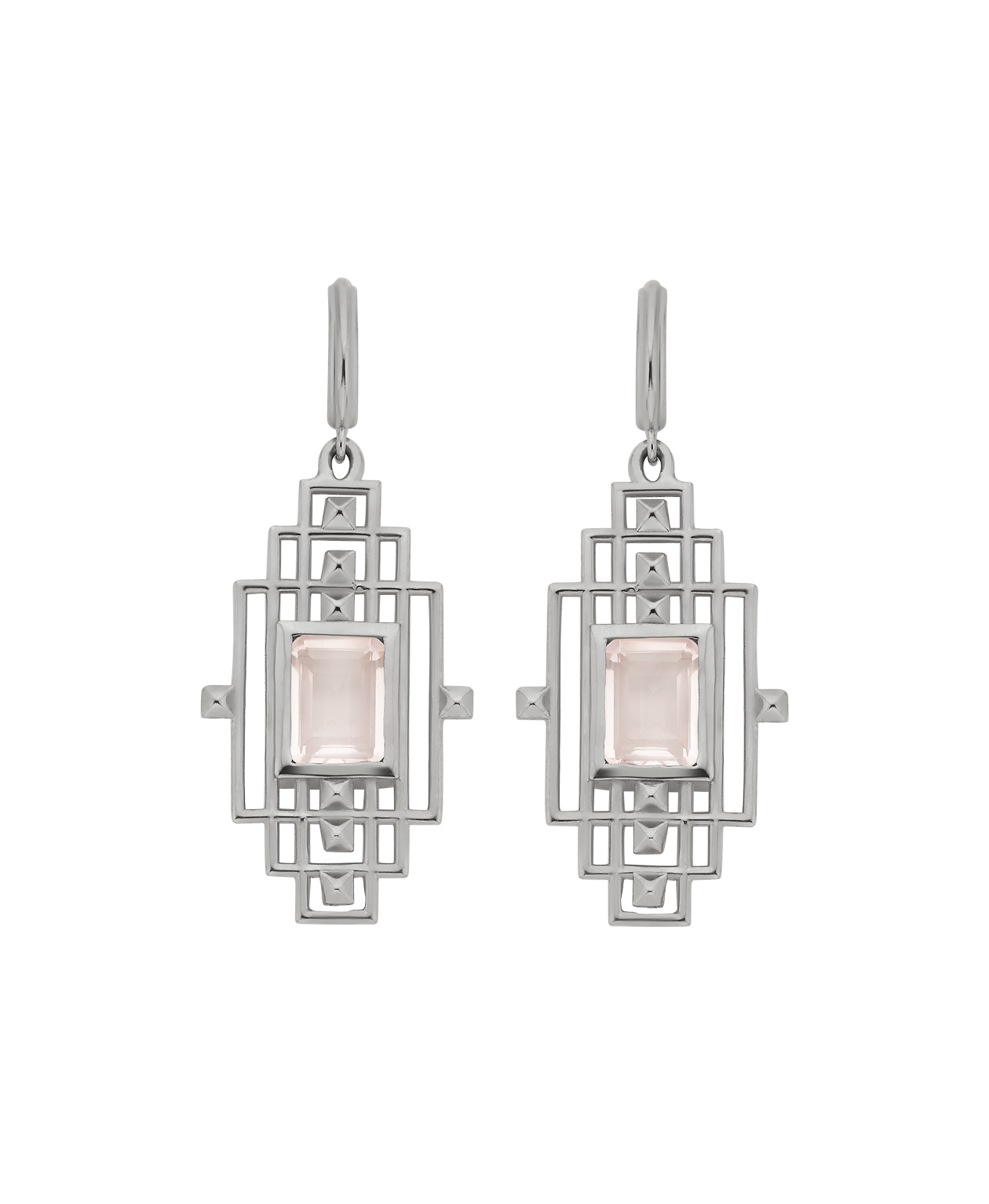 Bliss Earrings - 925 Sterling Silver, Rose Quartz