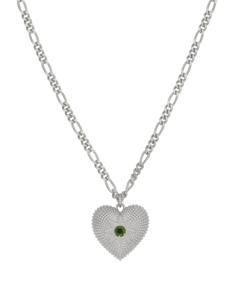 Brave Heart Necklace - 925 Sterling Silver, Chrome Diopside