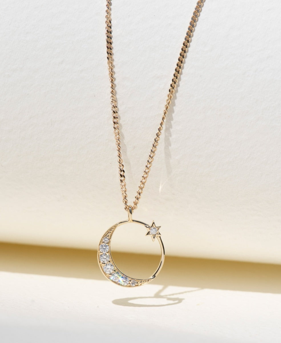 Celestia Necklace - 9k Yellow Gold, Diamond