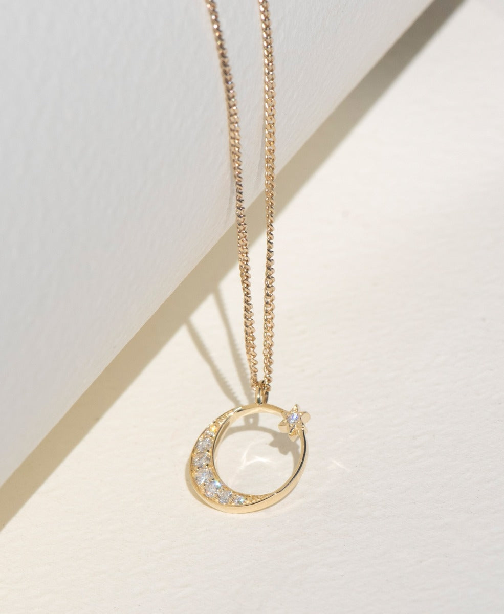 Celestia Necklace - 9k Yellow Gold, Diamond