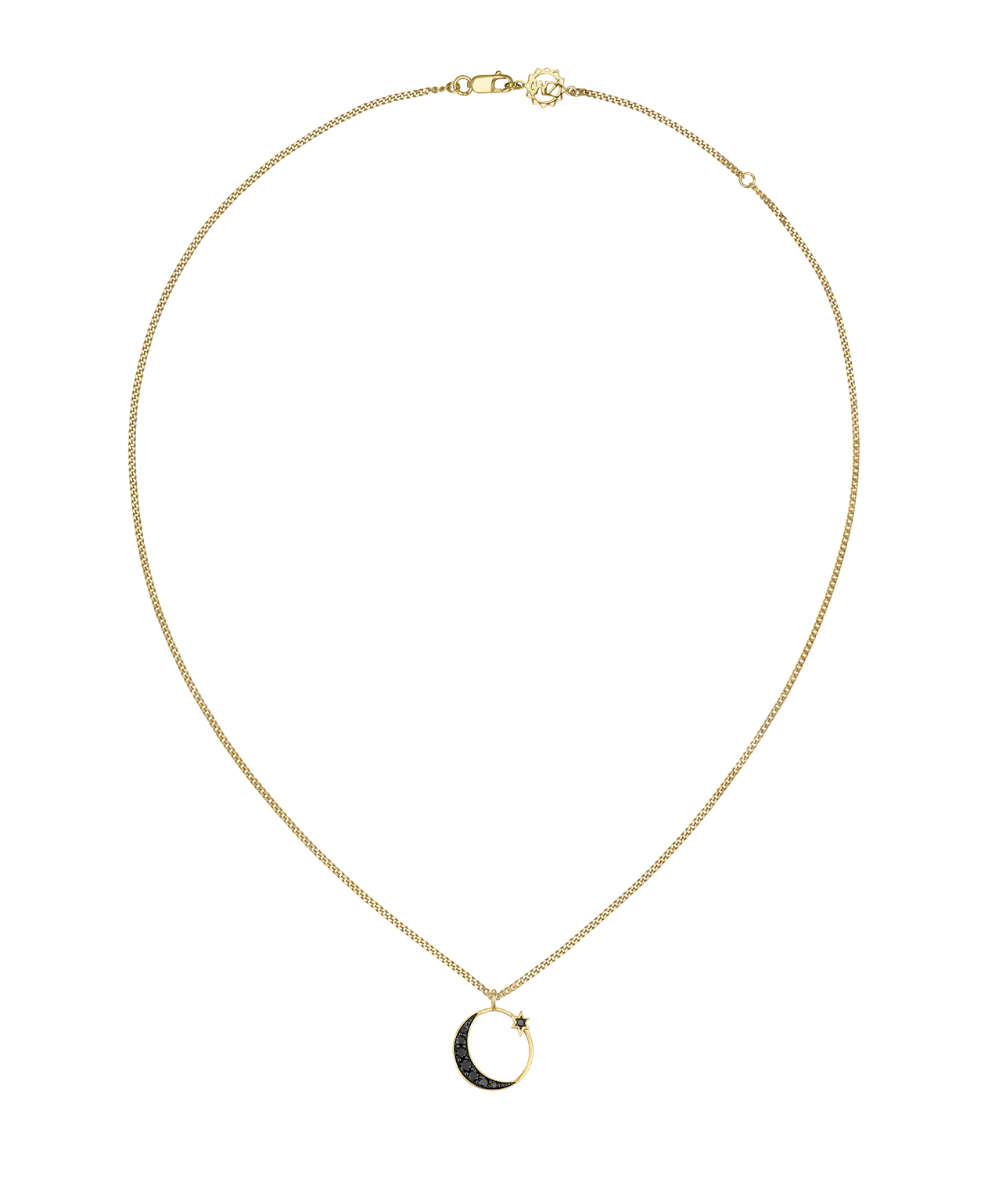 Celestia Necklace - 9k Yellow Gold, Black Diamond