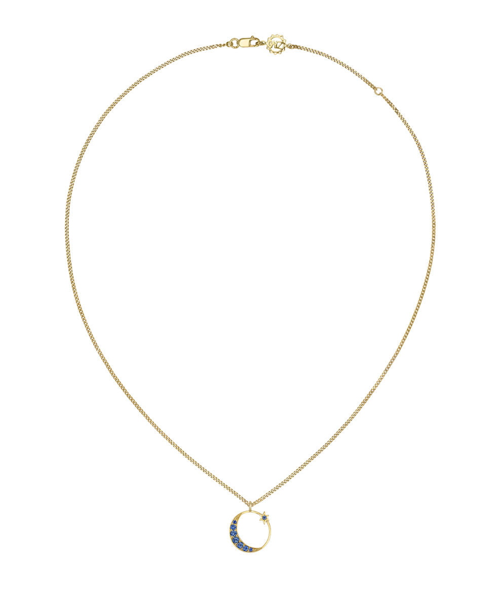 Celestia Necklace - 9k Yellow Gold, Ceylon Sapphire