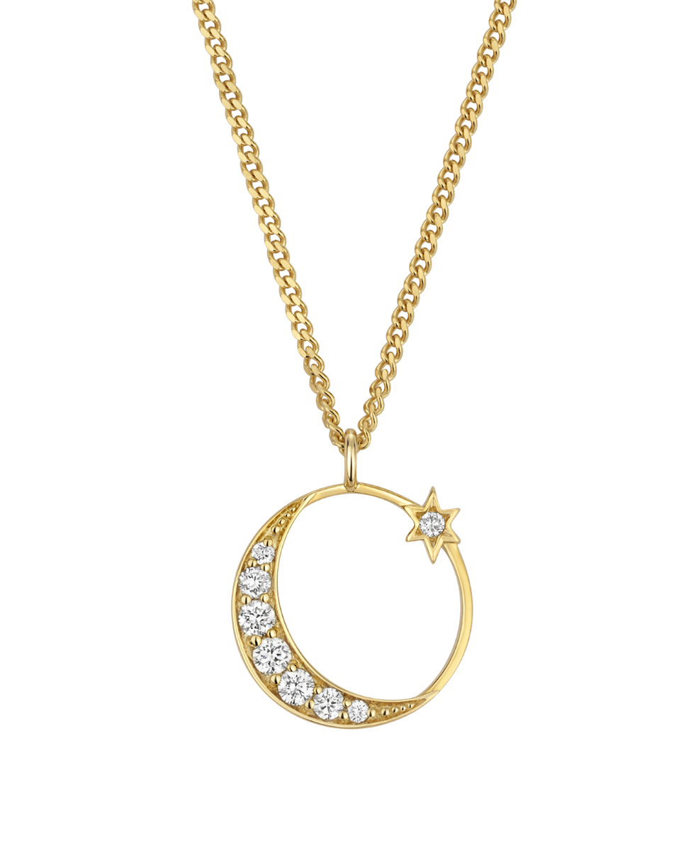 Celestia Necklace - 9k Yellow Gold, Diamond