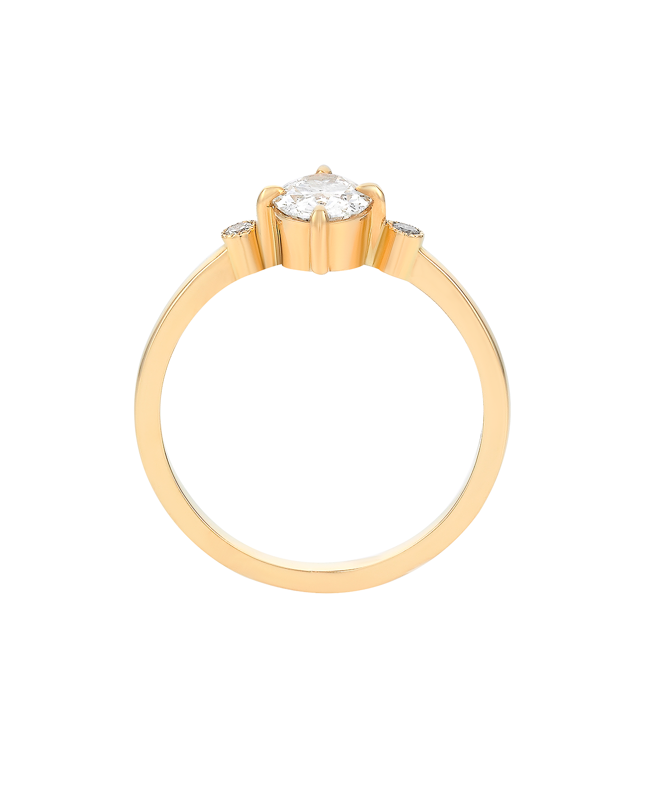 Claridad Engagement Ring - 18k Yellow Gold, Oval Cut Diamond 0.70 carat