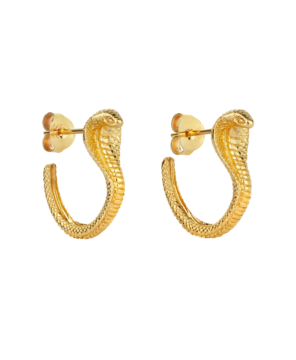 Cobra Hoop Earrings - 22k Gold Vermeil