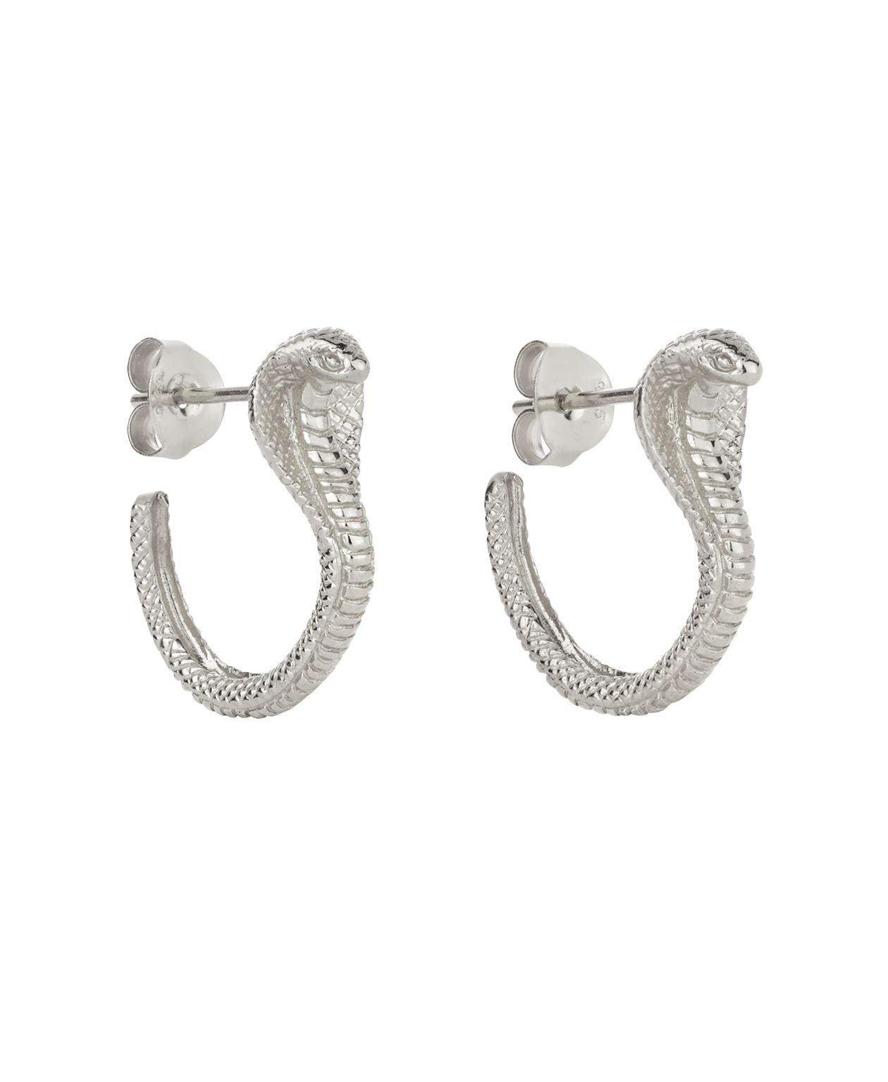 Cobra Hoop Earrings - 925 Sterling Silver