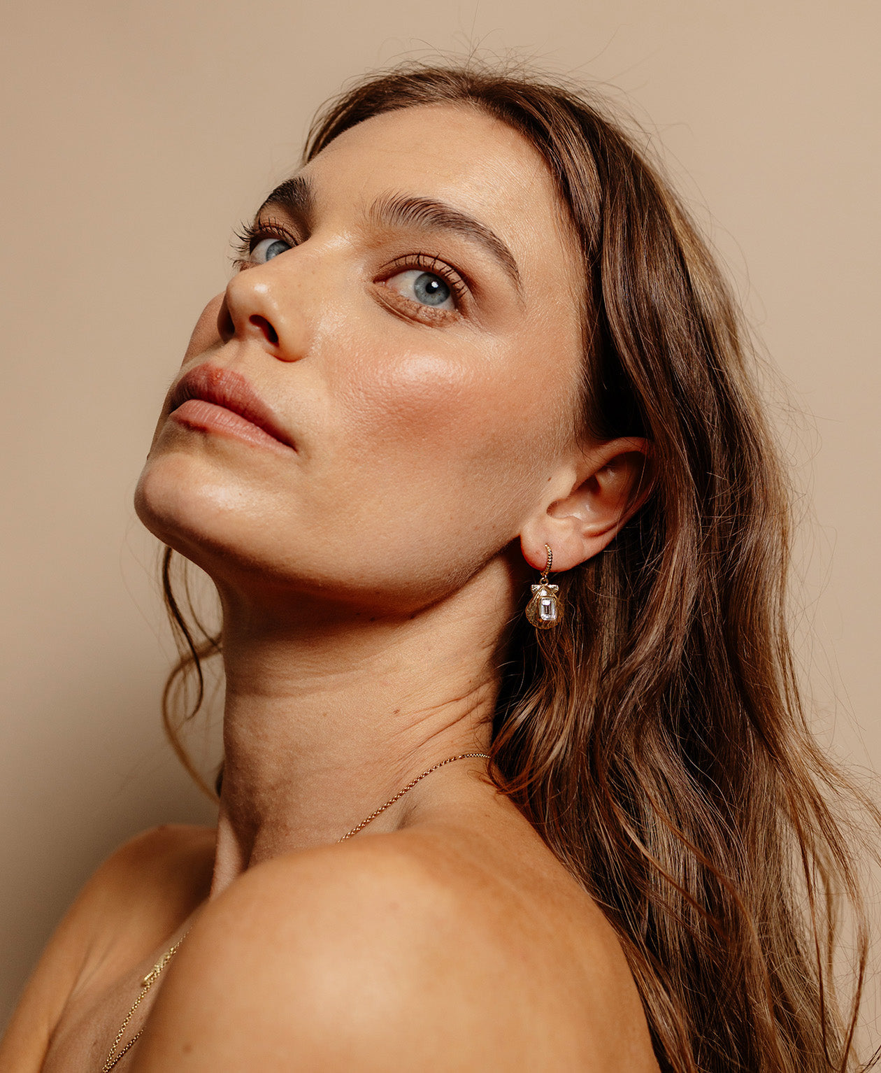 Cordelia Earrings - 22k Gold Vermeil, White Topaz