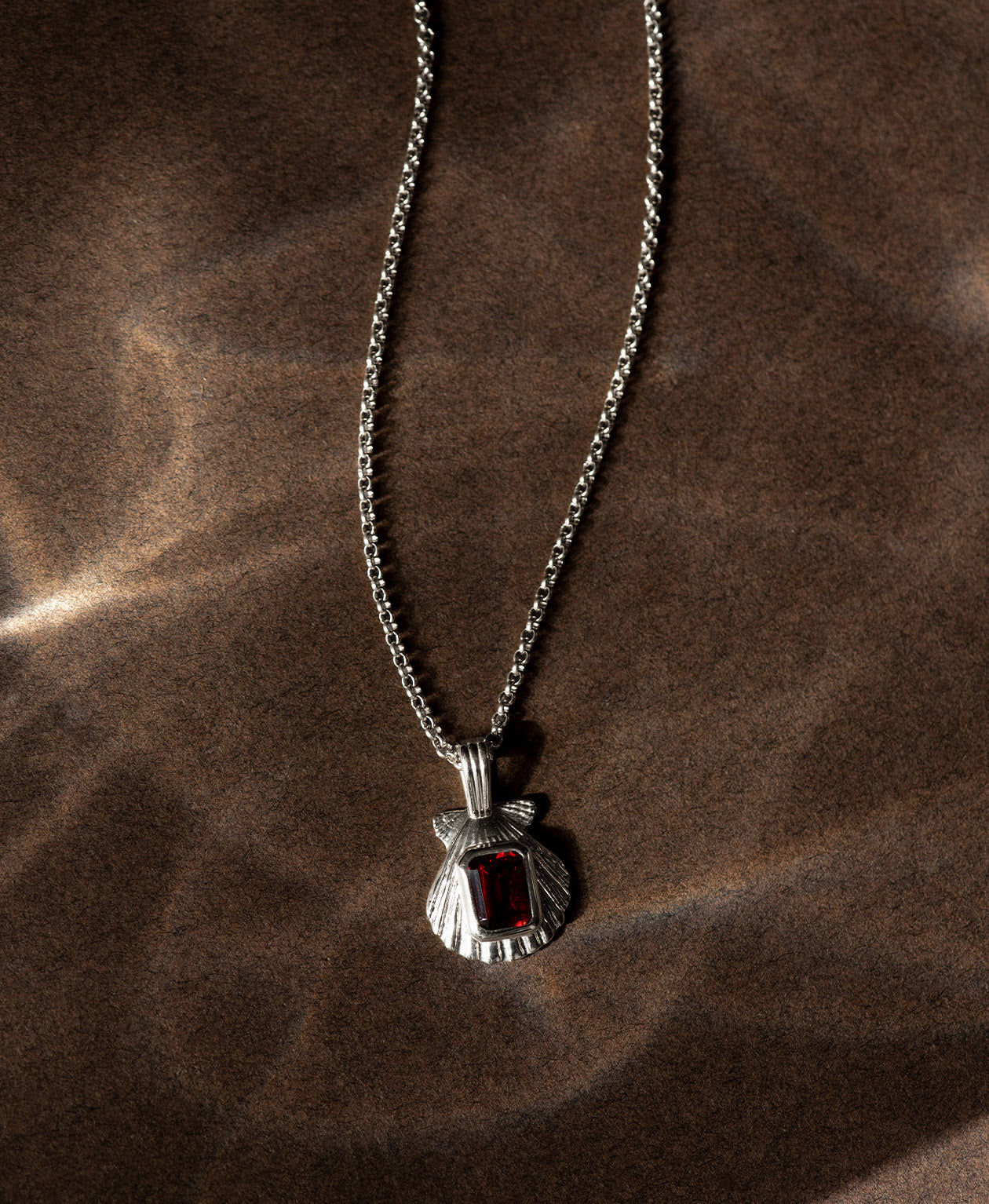 Cordelia Necklace - 925 Sterling Silver, Rhodolite Garnet