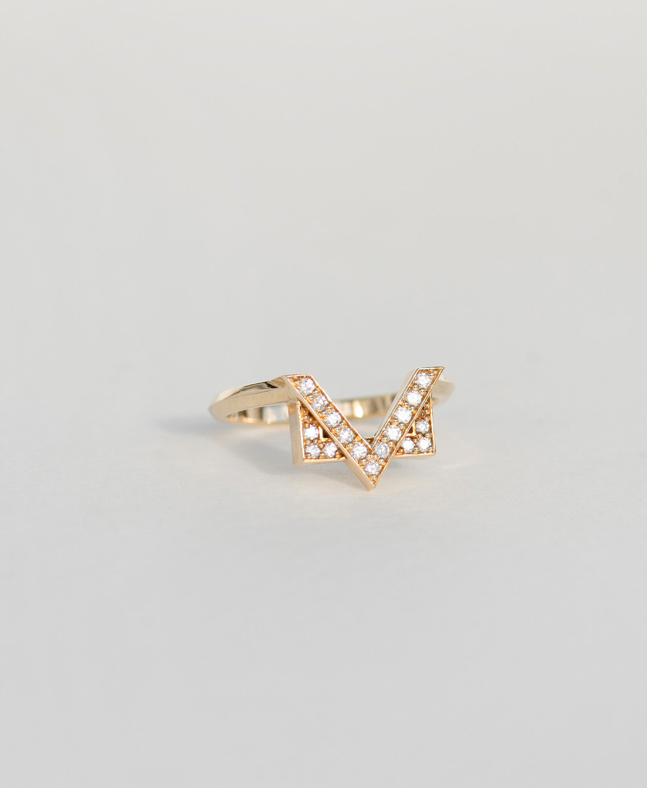 Deco Wedding Band - 18k Yellow Gold, Diamond