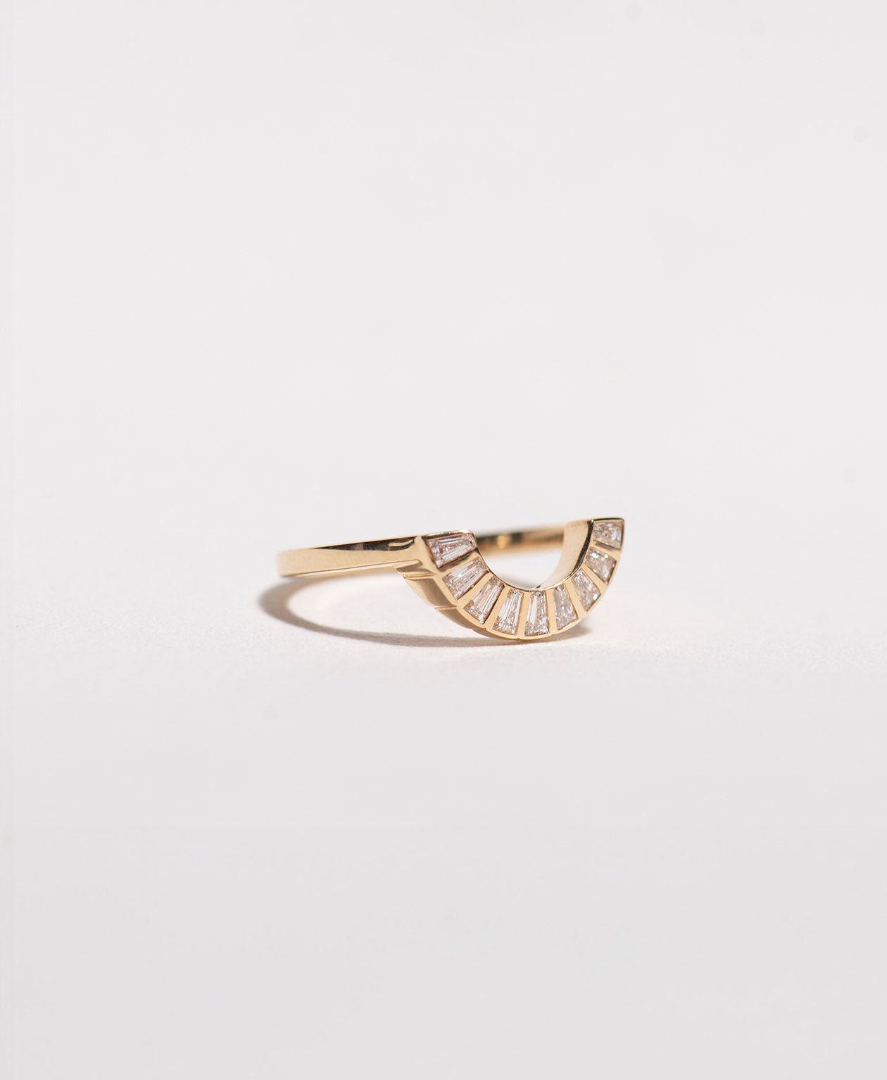 Deco Sun Band - 18k Yellow Gold, Tapered Baguette Cut Lab Grown Diamond 0.29 carat