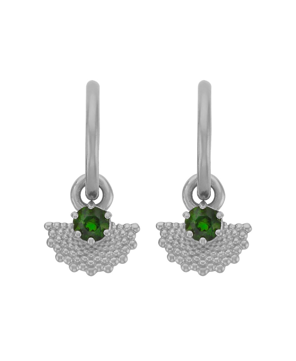 Eos Earrings - 925 Sterling Silver, Chrome Diopside