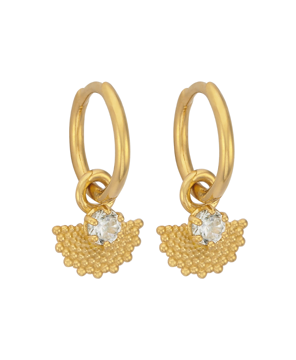 Eos Earrings - 22k Gold Vermeil, White Zircon