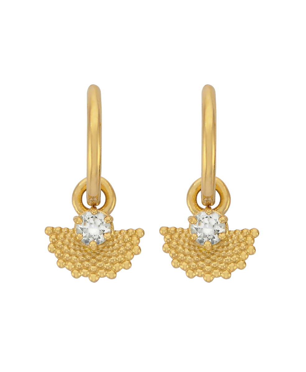 Eos Earrings - 22k Gold Vermeil, White Zircon