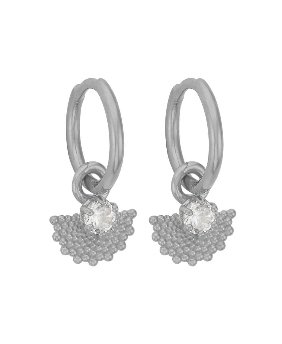 Eos Earrings - 925 Sterling Silver, White Zircon