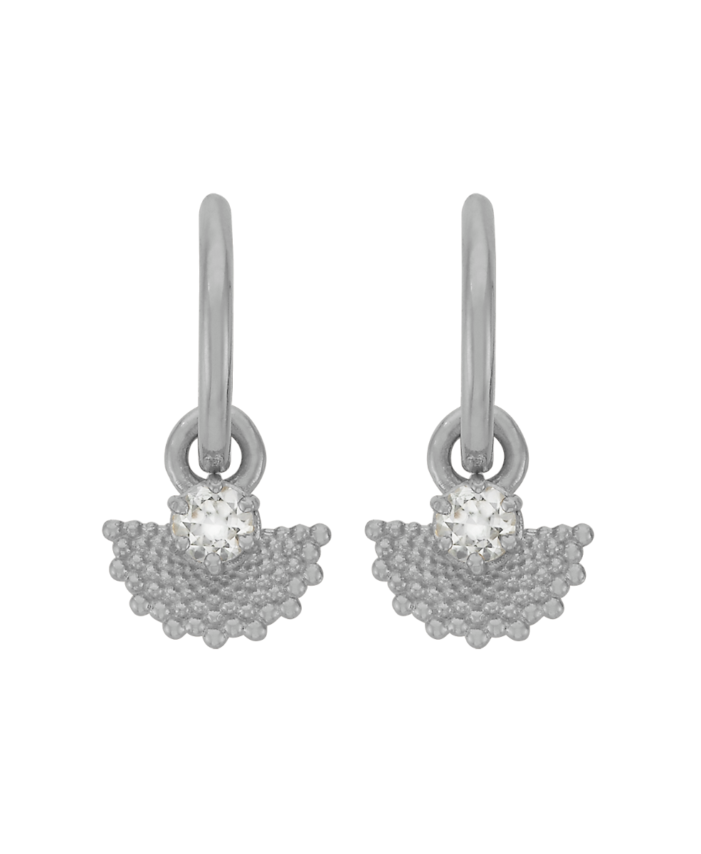 Eos Earrings - 925 Sterling Silver, White Zircon