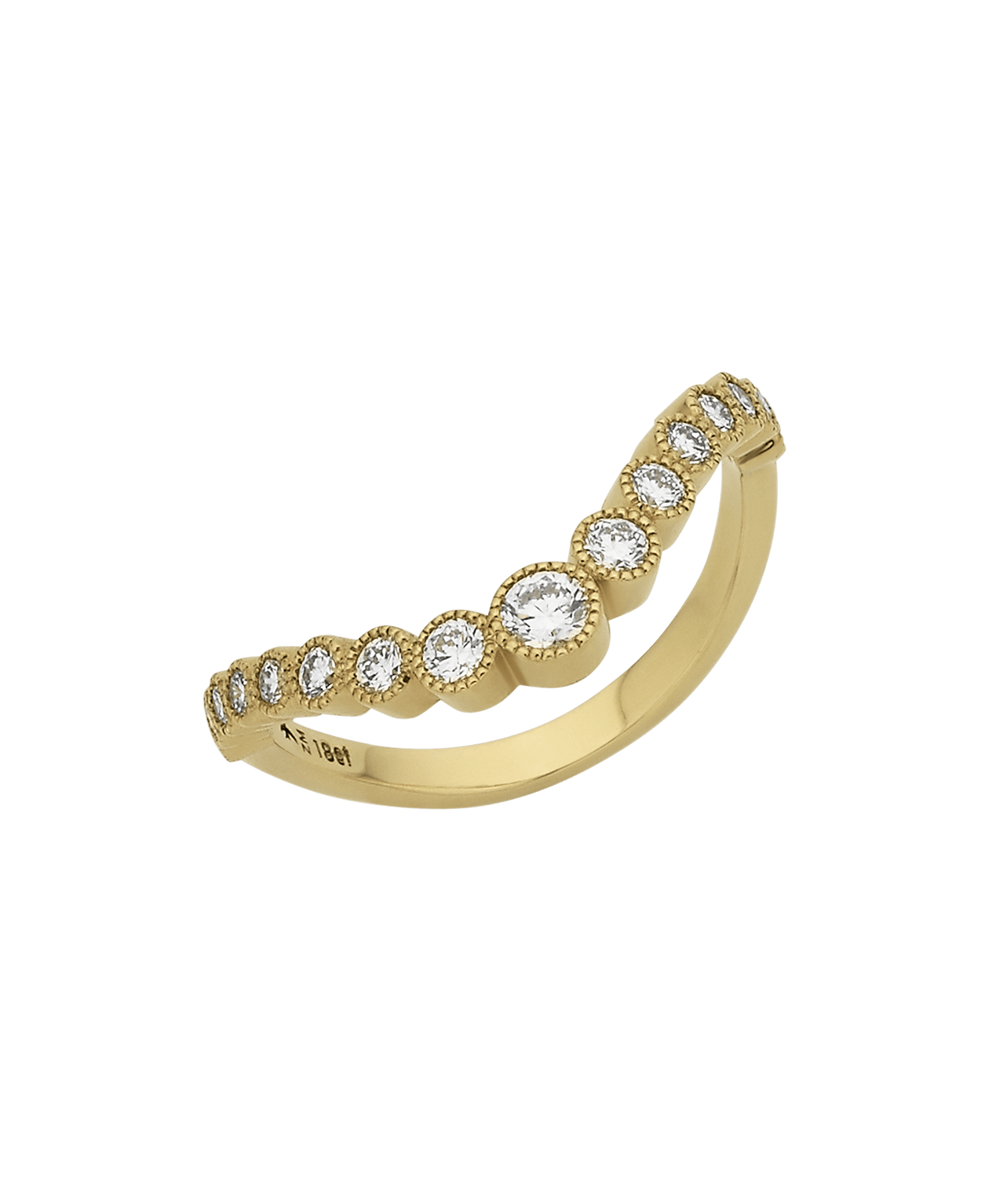 Eternal Tide Band - 18k Yellow Gold, Beaded Bezel Set Lab Grown Diamond