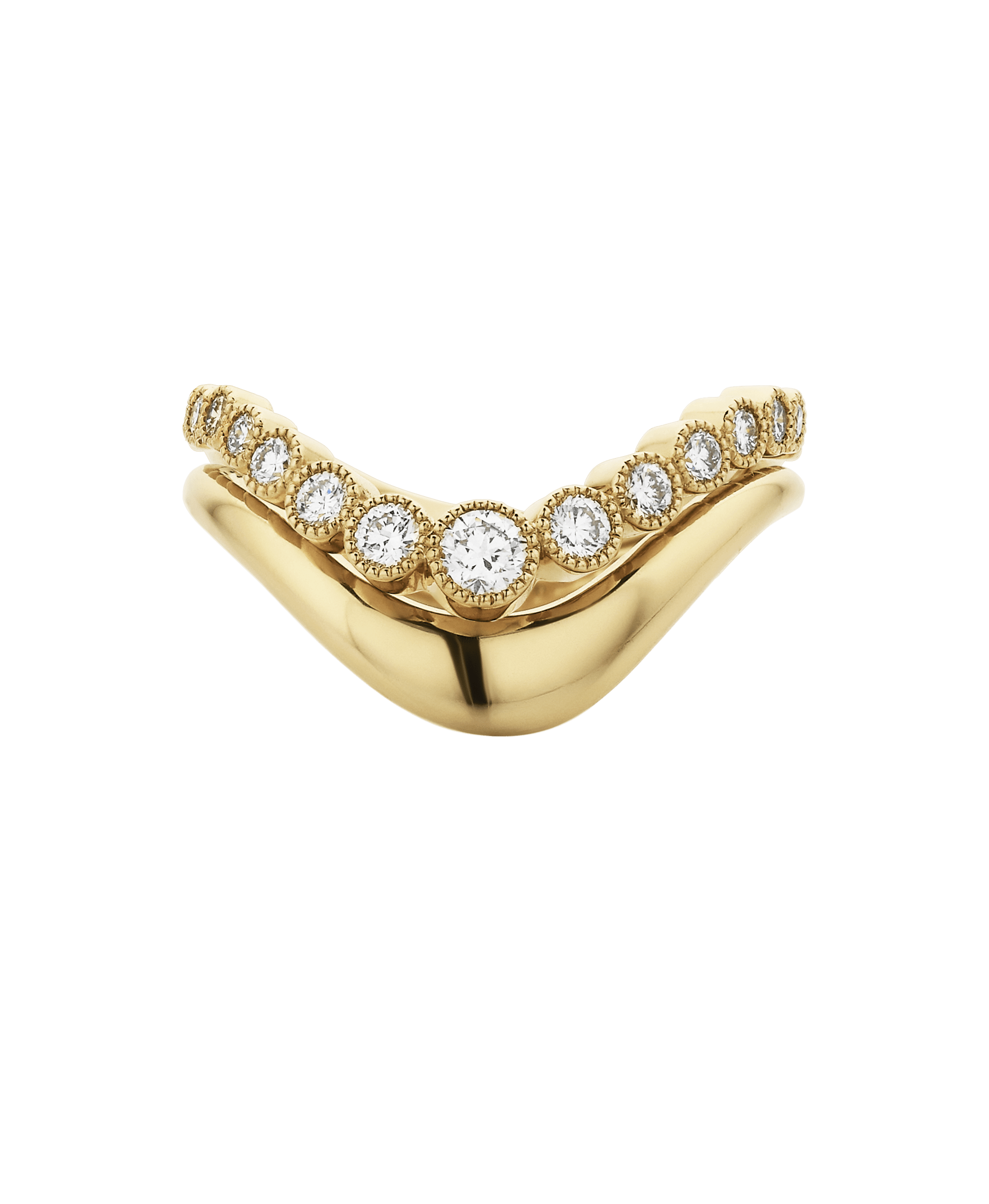 Eternal Tide Band - 18k Yellow Gold, Beaded Bezel Set Lab Grown Diamond