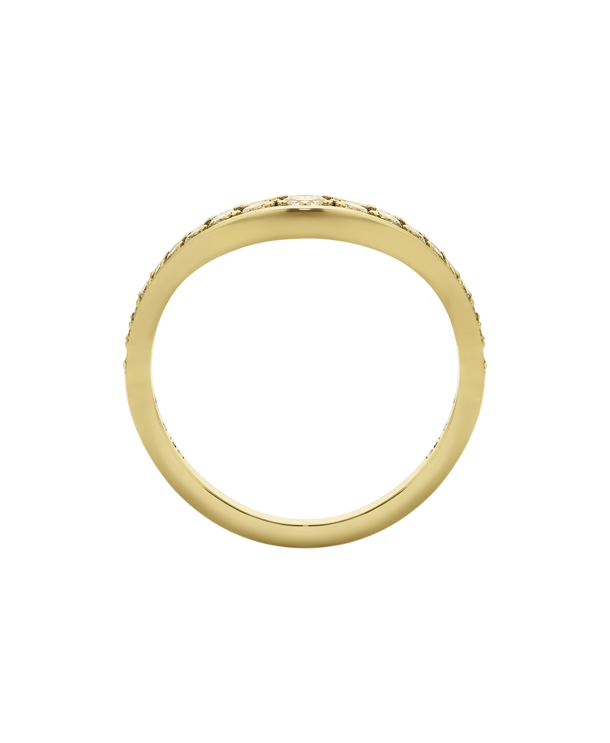 Eternal Tide Band - 18k Yellow Gold, Grain Set Lab Grown Diamond