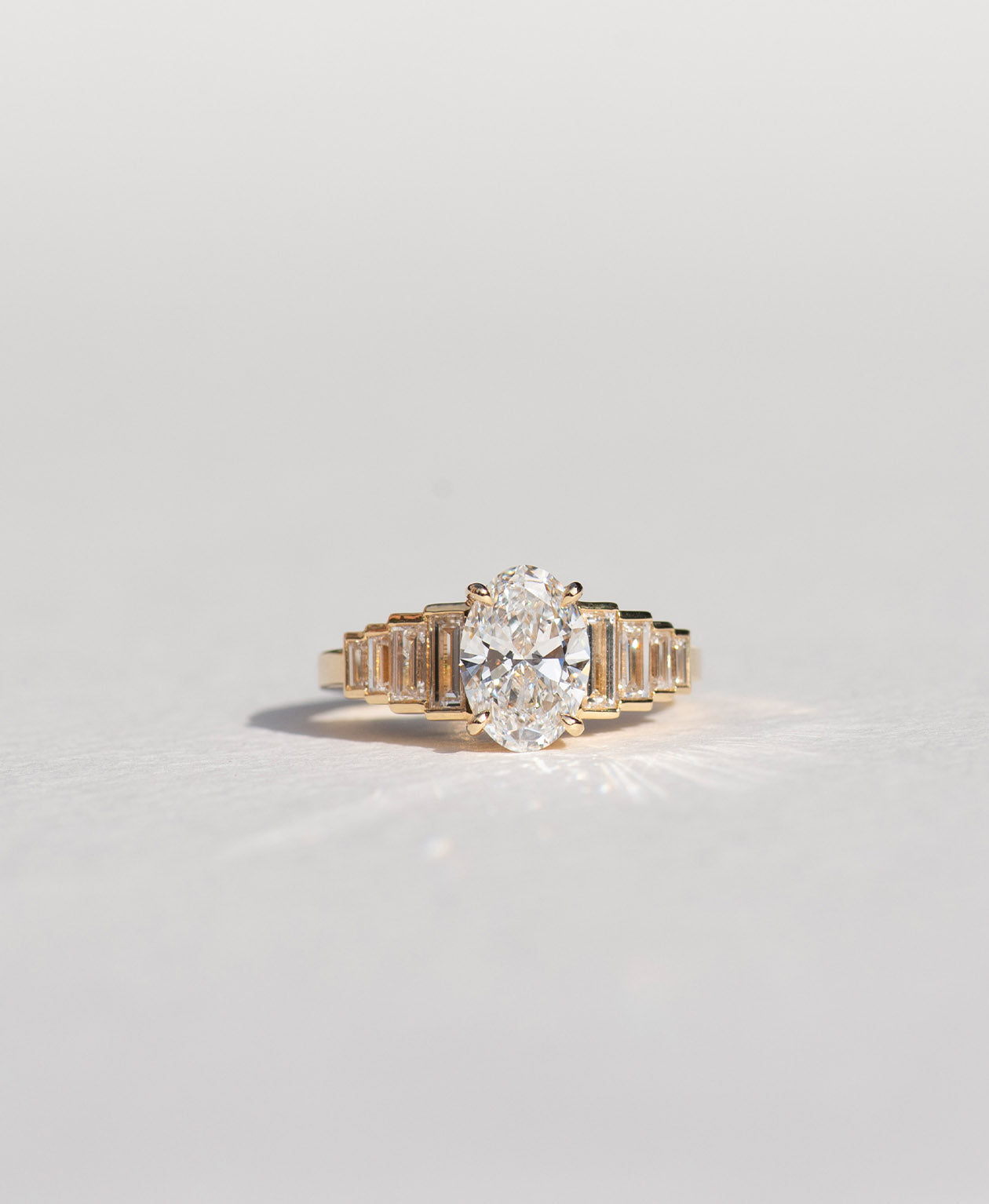Fides Engagement Ring - 18k Yellow Gold, Oval Brilliant Cut Lab Grown Diamond 1.50 carat