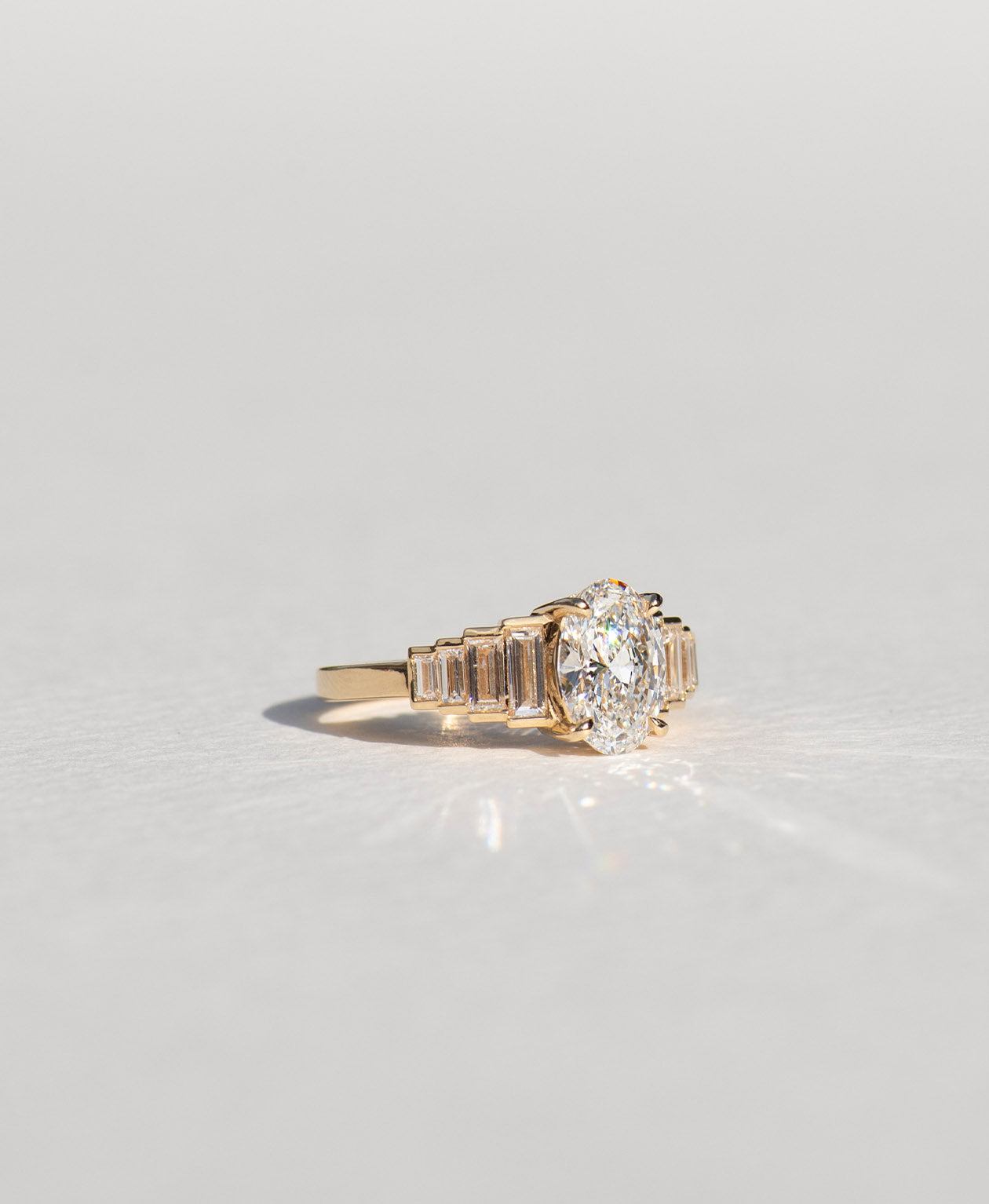 Fides Engagement Ring - 18k Yellow Gold, Oval Brilliant Cut Lab Grown Diamond 1.50 carat