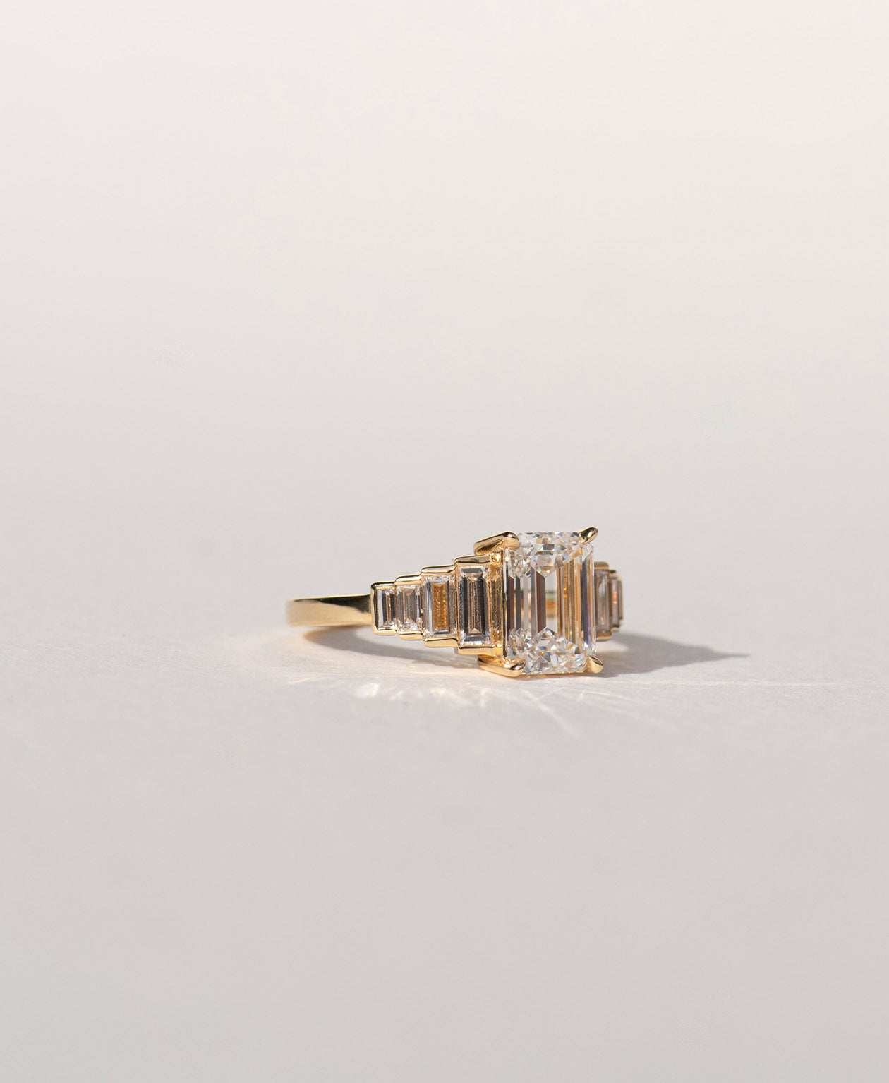 Fides Engagement Ring - 18k Yellow Gold, Emerald Cut Diamond 2.0 carat