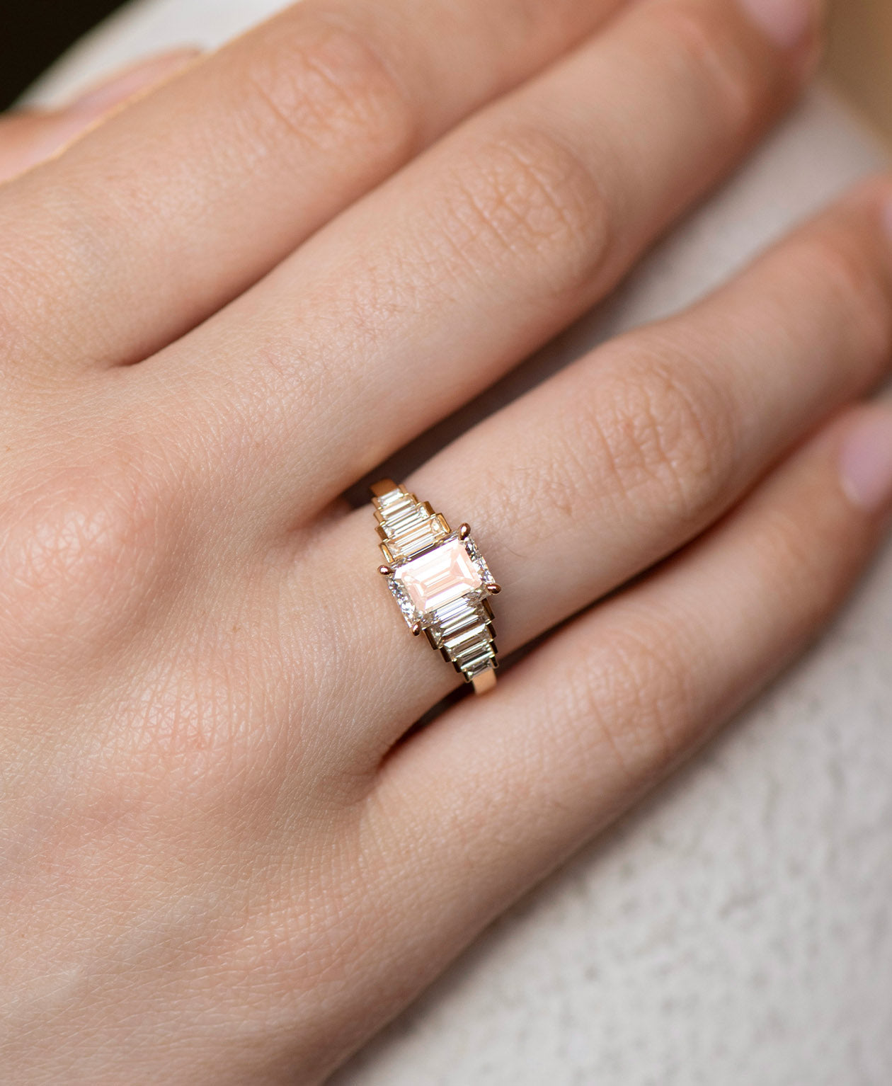 Fides Engagement Ring - 18k Yellow Gold, Emerald Cut Diamond 2.0 carat