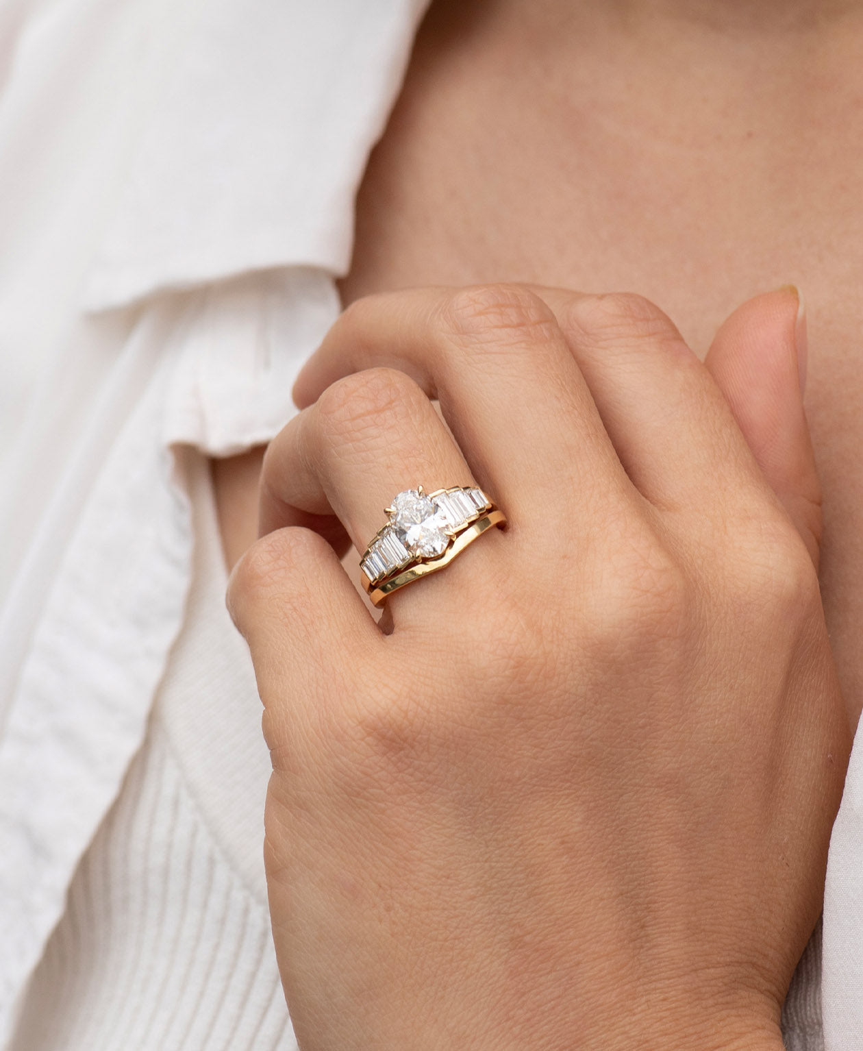 Fides Engagement Ring - 18k Yellow Gold, Oval Brilliant Cut Lab Grown Diamond 1.50 carat