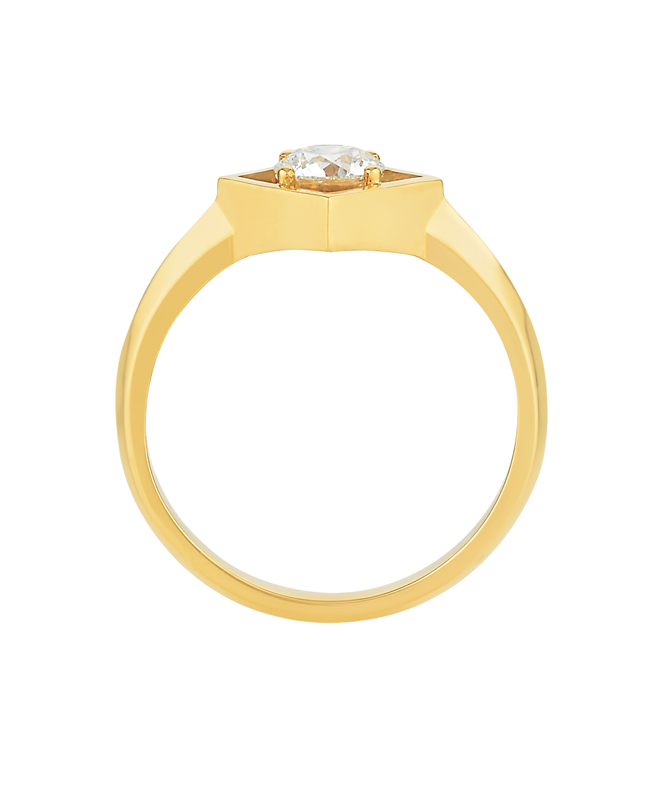 Freya Engagement Ring - 18k Yellow Gold, Round Brilliant Cut Lab Grown Diamond 0.71 carat