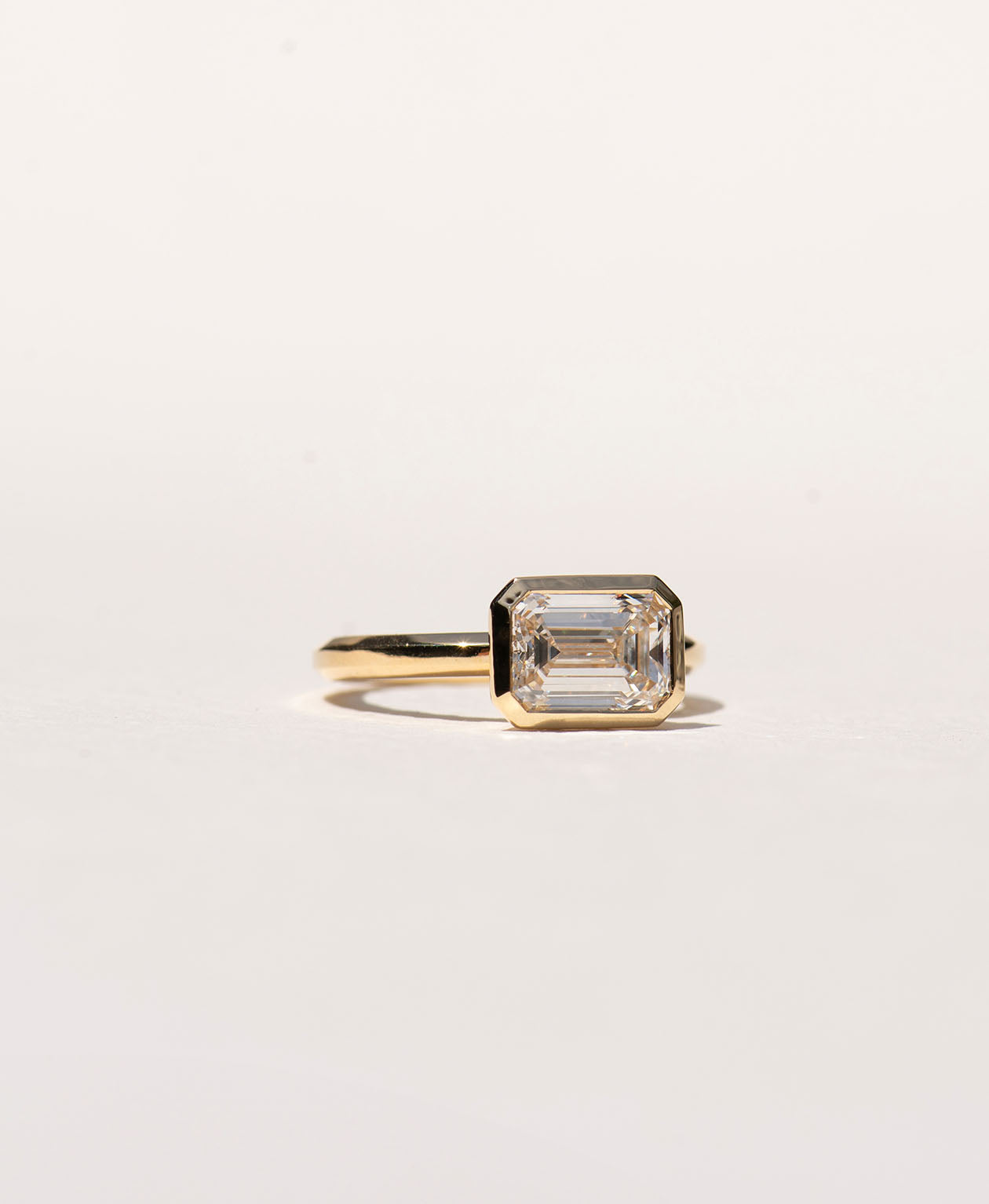 Frida Engagement Ring - 18k Yellow Gold, Emerald Cut Lab Grown Diamond 2.02 carat