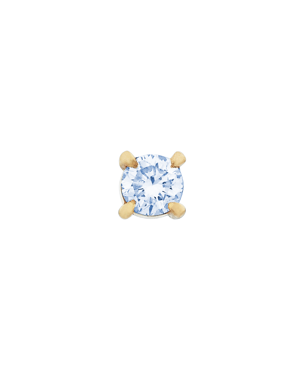 Grace Single Stud - 18k Yellow Gold, Blue Sapphire