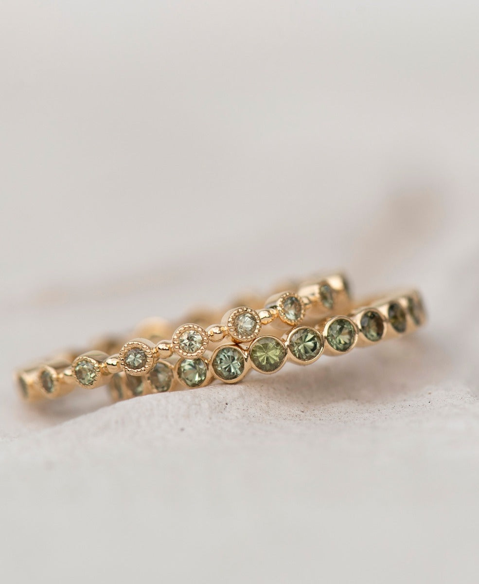 Unity Band - 18k Yellow Gold, Green Sapphire