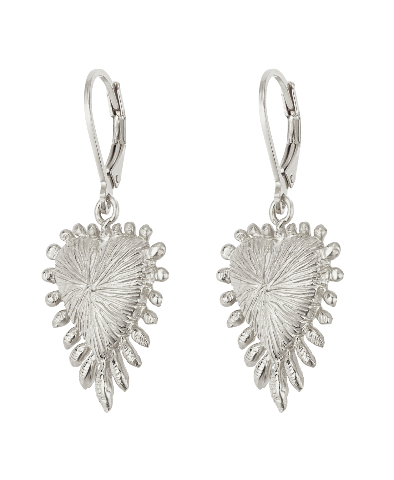 Heart Rays Earrings - 925 Sterling Silver